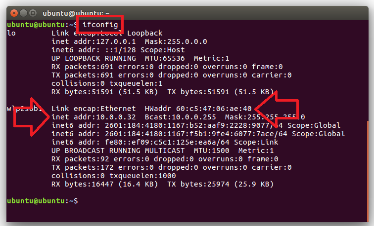 ifconfig Ubuntu