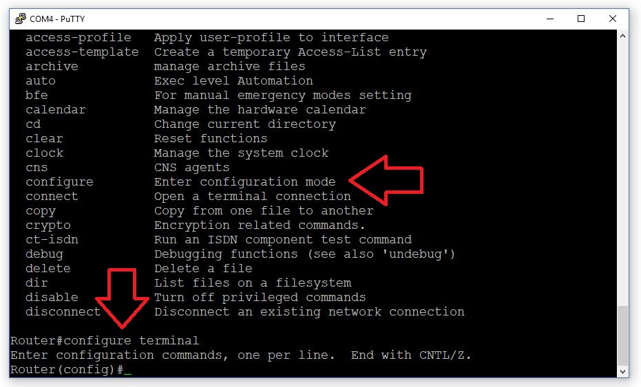 Cisco configure terminal command